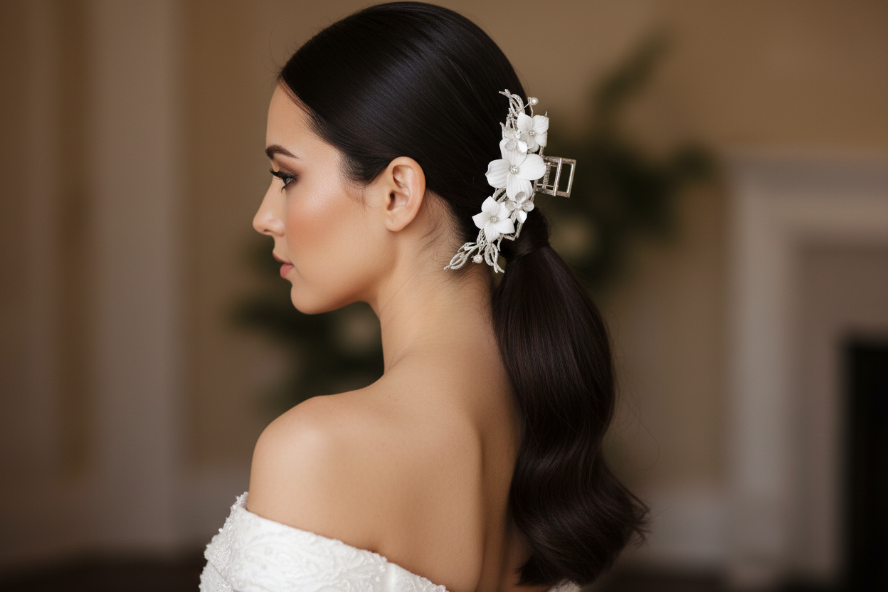 Silver Garden hair clip