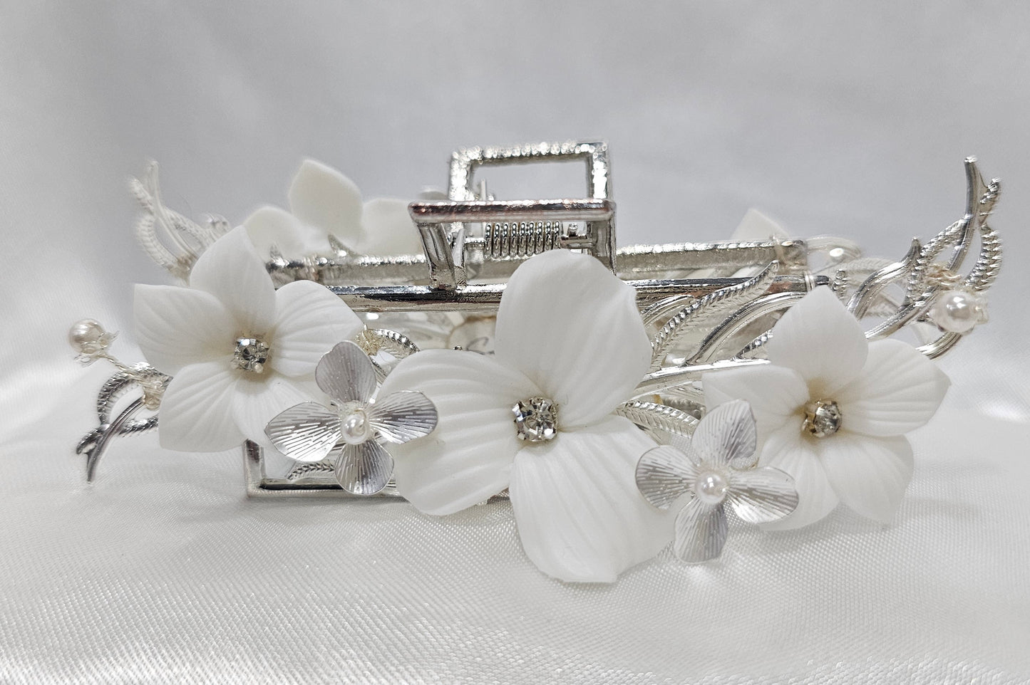 Silver Garden hair clip