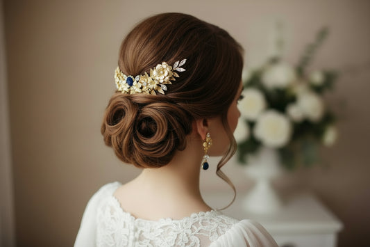 Midnight Golden Petals Headpiece