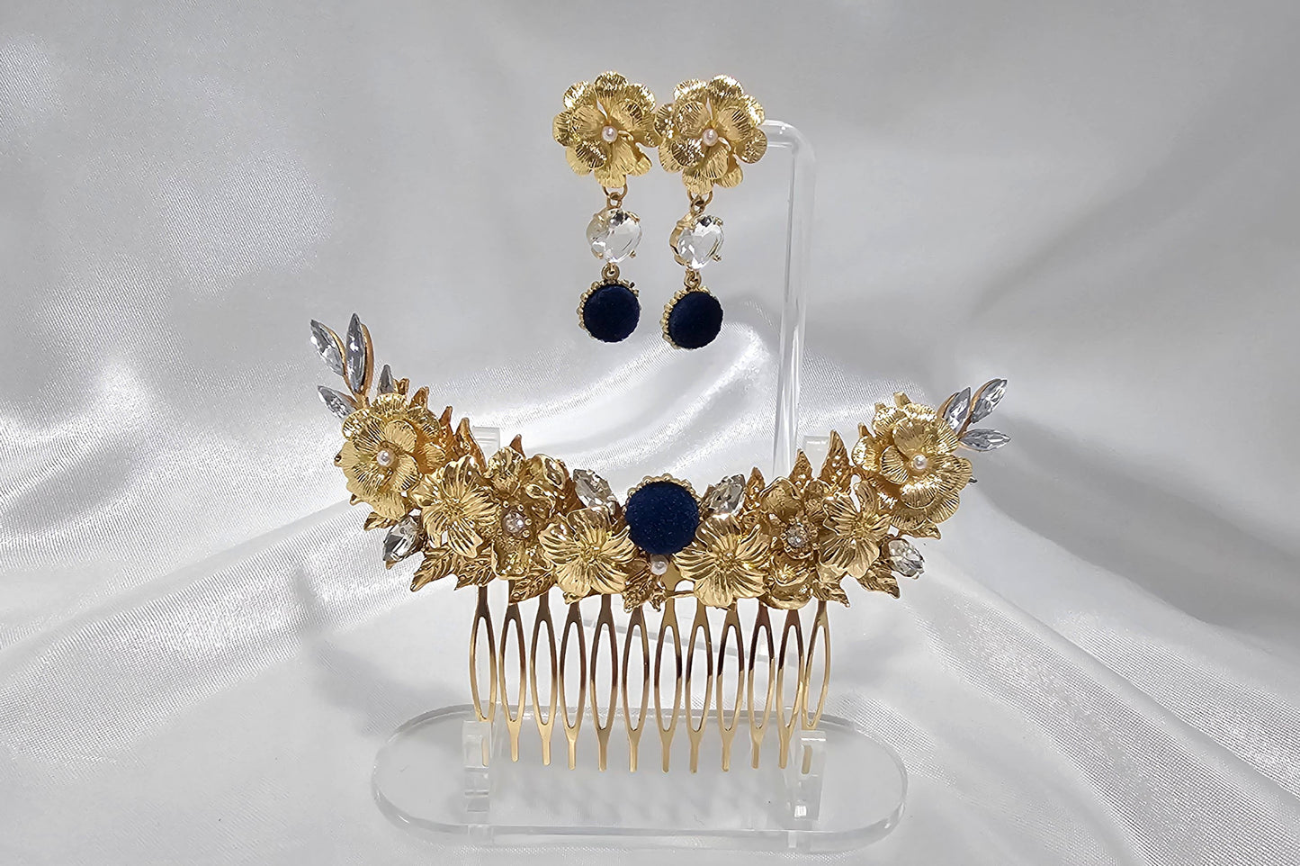 Midnight Golden Petals Headpiece